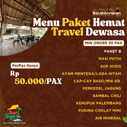 Menu Paket Hemat Travel Dewasa Paket B